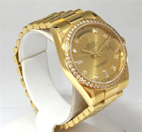 rolex 36 day date gold|rolex 36mm diamond bezel.